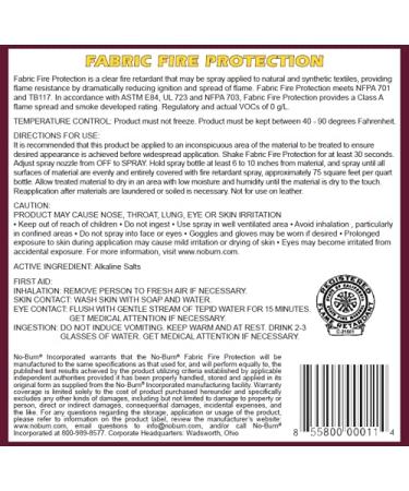 No Burn 1005 Fabric Fire Protection - 32 fl-Oz | Ultimate Protection for Fabrics - Buy Online on GoSupps.com