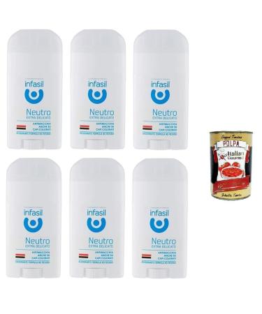 Italian Gourmet E.R. Infasil Neutro Extra Delicato Deodorant Stick No Aluminium Salts 50 ml + Italian Gourmet Polpa 400 g Pack of 6