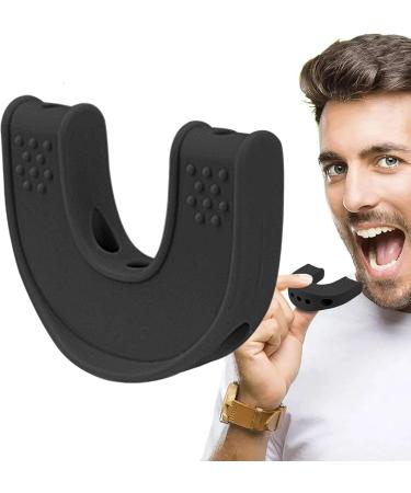 Tuxxjzm Double Chin Exerciser | Silicone Double Chin Reducer Jawline Trainer - Jaw Strengthener Jaw Sculpting Tool with Storage Box for Adults Black - Buy Online on GoSupps.com
