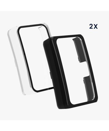 kwmobile Huawei Band 7/Band 6/Honor Band 6 Cover (Set of 2) - Tempered Glass with Plastic Frame - Black/Transparent - Buy Online on GoSupps.com