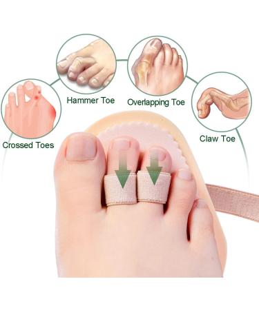 Welnove Hammer Toes Straightener | Toe Splint Corrector for Claw Curled & Crooked Toes - Cushion Brace & Metatarsal Support (Pack of 2 - Buy Online on GoSupps.com