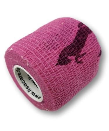 Lisacare horse accessories - 2 rolls 5cm wide - adhesive association for pets & horses - cohesive self -adhering elastic - huge color & motif selection (horses pink) horse pink 2 -series set