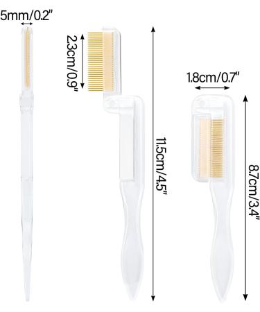 Folding Metal Teeth Eyelash Separator Comb - 2PCS Clear Fine Lash Comb for Eyelash Lift and Brow Waxing - Buy Online on GoSupps.com