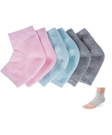 3 Pairs Moisturizing Gel Heel Socks Vented Unisex Toe Open Feet Care Dry Skin 3p-01