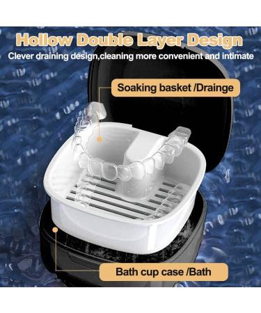 Swirlcolor Portable Denture Container with Sieve - Black Retainer Cleaning Case & Aligner Removal Tool for International Shipping - Buy Online on GoSupps.com