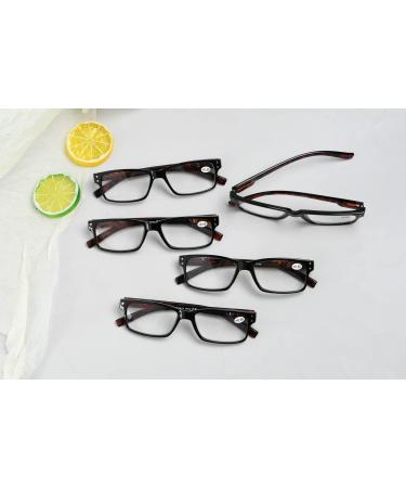 Eyekepper Classic Spring Hinge Reading Glasses - 5 Pack Leopard & Transparent Lens - 2.0 Diopter Sun Reading Glasses for Men & Women - Buy Online on GoSupps.com