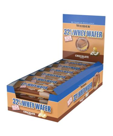 Weider 32% Whey Wafer Protein Bar 35g Chocolate 24 delicious protein wafers with chocolate - Buy Online on GoSupps.com