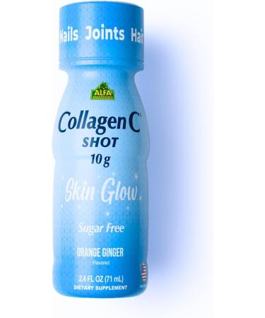 CollagenC - Skin Glow Shot 20 Pack - Collagen 10g, Vitamin c 1000mg, Biotin 1000mcg, Vitamin D 800 IU - Natural Orange-Ginger Flavor 2.0oz Bottle - 80 Pack - Buy Online on GoSupps.com