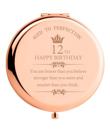 12 Year Old Birthday Gifts for Girls You are Braver Than You Believe Strong  Than You Seem Inspirational Unique 12th Birthday Gift Ideas for Teen Girl  Makeup Compact Mirror for Daughter Sister