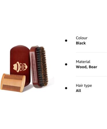 100% Boar Bristle Beard Brush with Black Walnut Wood Comb - Facial Hair Grooming Tool - Buy Online on GoSupps.com
