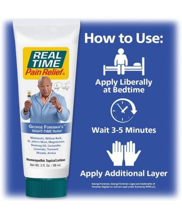 Real Time Pain Relief George Foreman's Night-Time 3oz Tube - Fast-Acting Pain Relief (1 Pack) - Buy Online on GoSupps.com