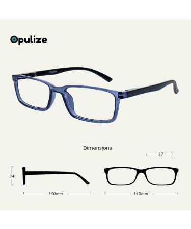 Opulize Blue Light Filter Sea Glasses | Narrow Frame Spring Hinges | Improve Sleep & Gaming | +2.50 Diopters Men s Glasses in Blue/Gray/Turquoise - Buy Online on GoSupps.com