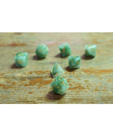 HDdais Polyhedral DND Dice Set - 7-Die Green D&D Dice for RPG Gaming - Jade Dice - Buy Online on GoSupps.com