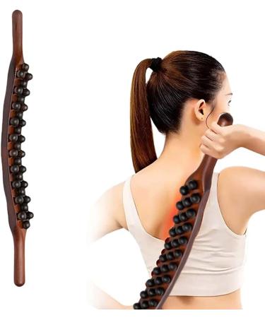 Wooden Therapy Massage Tools | 3-Row Bead Massage Roller Stick for Ultimate Relaxation - Buy Online on GoSupps.com
