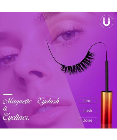 Magnetic Eyelashes Kit - 3D Natural Look, Reusable, No Glue Needed | 5 Pairs with Eyeliner and Tweezers - Buy Online on GoSupps.com