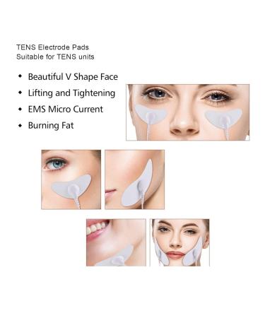 Reusable Latex-Free TENS Unit Pads for Facial Massage | Self-Adhesive Electrodes for V-Shaped Slim Face | International Shipping - Buy Online on GoSupps.com