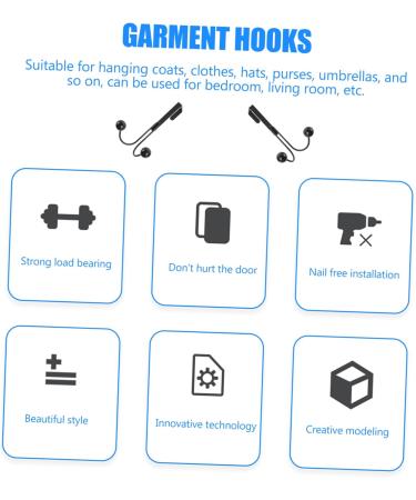 CHILDWEET Multipurpose Hanger 2pcs Double Hook Metal Clothes Rack Over Door Storage Rack Door Hook Hanger Multifunction Iron Gate 14x9cm Black - Buy Online on GoSupps.com