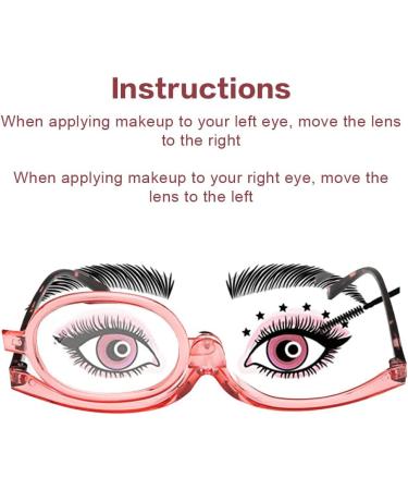 Monolent Sorty Rotating Foldable Make-Up Glasses for Women - Reversible Lens +2.50 in Pink - Perfect Reading & Makeup Solution - Buy Online on GoSupps.com