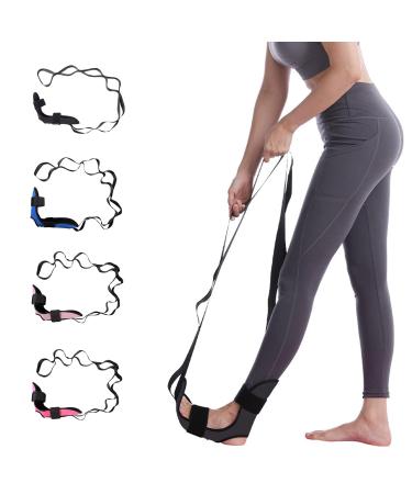 Lushnessu Multi-functional Foot Stretching Strap for Relieving Plantar Fasciitis Achilles Tendonitis and Leg Muscle Pain Suitable for Dancers Fitness and Yoga Enthusiasts(black)