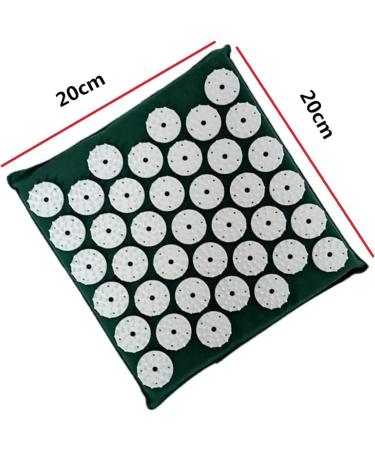 Dunlap Acupressure Massage Cushion - 20x20cm Dark Green Acupuncture Pillow for Body Tension Relief | Portable Massage Mat - Buy Online on GoSupps.com
