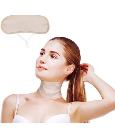 Casting oil pack for thyroid nodes reusable thyroid-thyroid neck bandage for women and men castor oil-neck package compressing (not included) (Khaki)