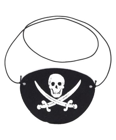 Skull Crossbone Eye Patch One Eye Skull Patches 24pcs Pirate Eye Patch Skull Knife Pattern Tear Resistance Halloween Eye Patch with Adjustable Black Rope for Costume Party