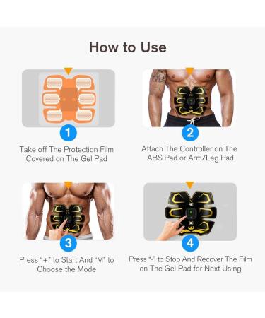 Wugein EMS Muscle Stimulator USB Electric Abdominal Trainer | 6 Modes & 9 Intensities for Muscles Arms & Legs | International Shipping Available - Buy Online on GoSupps.com