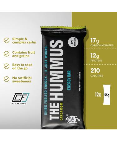 Cardamom Hummus Energy Bar - 12 Bars | 12g Protein | Plant Based | Zero GMO | No Dairy/Sugar/Trans Fats - Buy Online on GoSupps.com