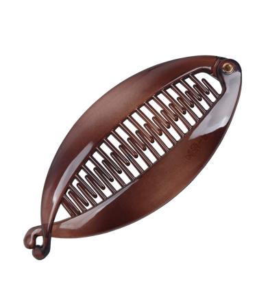 Ancllo hair comb large banana hair clips rounded edges hair comb fish shape hair clip hair accessories for women and girls brown 2 pieces