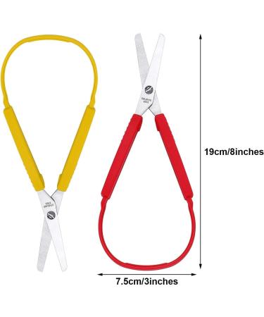 Yellow Loop Scissors for Kids Adult Easy Grip Easy Opening Adapted Scissors for Special Needs Safety Round Tip Open Squeeze Handles Multipurpose Comfort Grip Stainless Steel Office Scissors - Buy Online on GoSupps.com