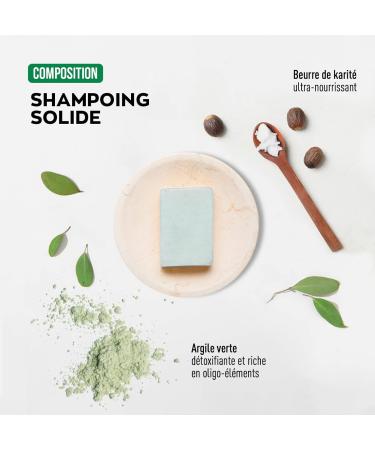 GRANIONS - PURIFYING & REBALANCING SOLID SHAMPOO - Certified ORGANIC - For oily hair - With green clay - 98% ingredients of natural origin - Made in France - Buy Online on GoSupps.com