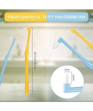 2 Pack Tuft Toothbrushes - Slim Interspace Detail Cleaning Brushes (Orange & Blue) | International Shipping Available - Buy Online on GoSupps.com