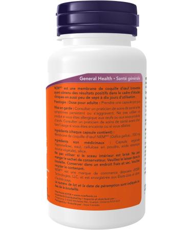 NOW Eggshell Membrane Nem Veg Capsules 500mg 60 Count - Buy Online on GoSupps.com