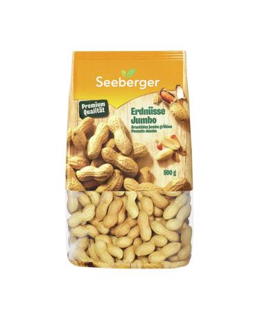 Seeberger Arachides Jumbo g antes : Arachides en coque de grande taille - d licatement grill es - go t intense (1 x 500 g) 500g