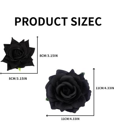 4 Pcs Black Rose Hair Clip Flower Hairpin Fabric Rose Brooch Floral Clips Mexican Hair Flowers Pin up Headpieces for Woman Girl Wedding Goth Halloween Party - Buy Online on GoSupps.com