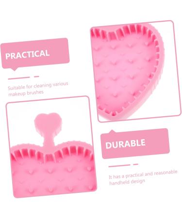DOITOOL Makeup Brush Cleaning Pad Cleaning Tools Makeup Brush Cleaners Makeup Brush Cleaner Mat Heart Brush Cleaner Pad Mat for Brush Cleaning Brush Cleaning Mat Gloves Silica Gel Make up 12x9cm Pink - Buy Online on GoSupps.com