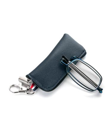 MMOWW foldable reading glasses for women and men with telescopic pole with zipper Key trailer Mini anti blue light glasses (blue +1.0) blue 1.0 x - Buy Online on GoSupps.com