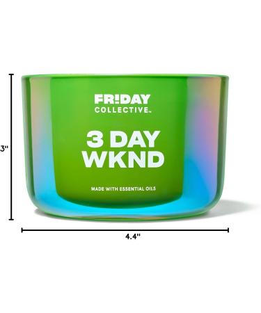 Buy Friday Collective 3 Day Wknd Candle - Fruity Scented Essential Oils 3 Wicks 13.5 oz | International Shipping Available - Buy Online on GoSupps.com