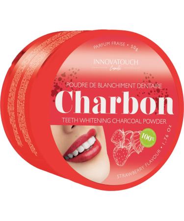 Natural Teeth Whitening Powder with Activated Charcoal Strawberry Flavor - Innovatouch Cosmetic - Whitens and Refreshes