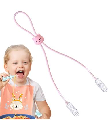 Shakven Bib Holder Cute Bear Napkin Holder Chain Clip Bibs Napkin Clip Lanyard Neck Strap Bib Clips Cultivate Self-Feeding Habits Baby Dining Clothing Protector Pink - Buy Online on GoSupps.com