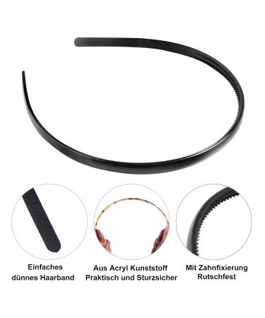 Plastic Headband Hair Ties - 3 Soft Anti-Slide Bands in 3 Colors | DIY Frontal Ligaments for Women Men & Girls - 8mm Width - Buy Online on GoSupps.com