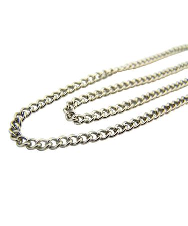 Religious Gifts Stainless Steel Endless Heavy Curb Chain for Saint Medals or Crosses, 27 Inch