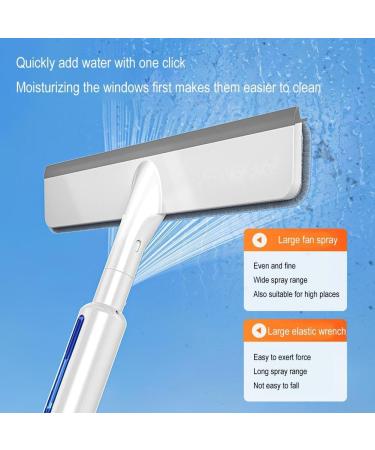 Squeegee for Window Cleaning with Spray and 3 Pads 2024 New Double Sided Spray Retractable Window Cleaner Spray Glass Cleaning Mop for Home Window Cleaning White 35cm panel - Buy Online on GoSupps.com