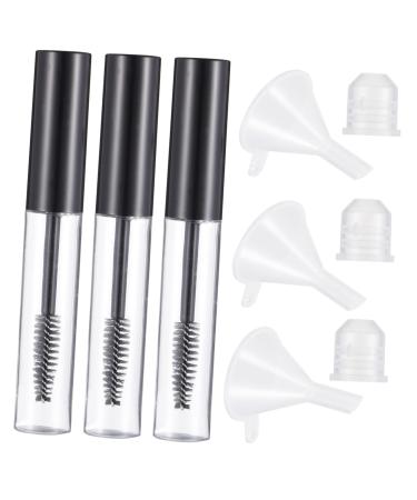 BIUDECO 1 Set Mascara Tube Funnel Eyelash Wand Tube Clear Eyelash Mascara DIY Eyeliner Tube Plastic Black