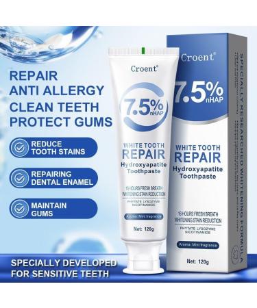 Hydroxyapatite Toothpaste Gentle and Effective Formula Fresh Breath for Enamel Protection and Tooth Strengthening Oral Health. (1) - Buy Online on GoSupps.com