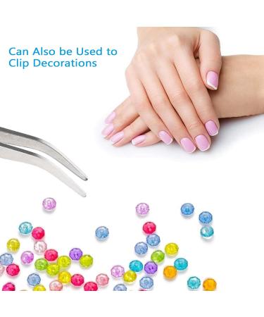 Multi-purpose Stainless Steel Nail Art Tweezers for Nail Art Cotton Ball Pincher Curved Forming Pliers for Nail Styling Nail Tools - Buy Online on GoSupps.com
