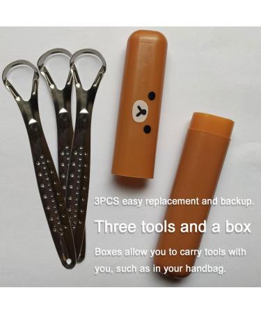 Stainless Steel Tongue Cleaner Set - 3 Pieces for Adults | Reduce Bad Breath & Improve Oral Hygiene | BPA-Free with Bonus Gift Box - Buy Online on GoSupps.com