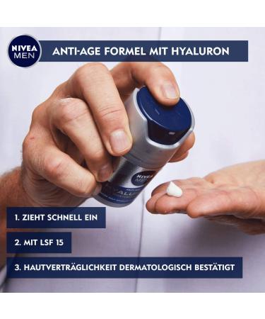 Nivea Men Hyaluron Cream SPF 15 - 50ml | Old Version - Moisturizing & Hydrating for All Skin Types - International Shipping Available - Buy Online on GoSupps.com