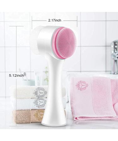 USB Manual Facial Cleansing Brush 2-in-1 Skin Care face Brush Silicone Facial Scrubber Manual Dual Face Wash Brush for Deep Pore Exfoliation Massaging (Blue/Pink)-Pink Blue pink - Buy Online on GoSupps.com