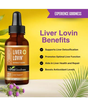 Liver Lovin 1oz - Premium Liver Cleanse Detox Herbal Health Formula - Formulated with Milk Thistle Chanca Piedra & More Organic Herbs Liver Vitamins Liquid Drops - Limpieza De Higado Graso - 1 Bottle - Buy Online on GoSupps.com